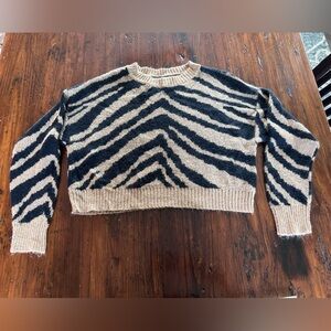 AE cropped animal print sweater
